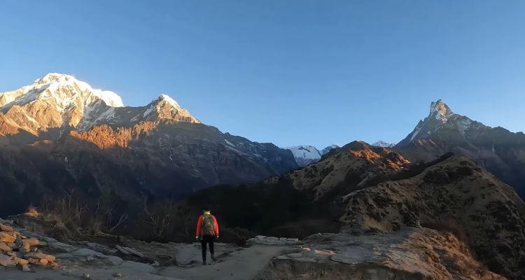 Sunset view over Annapurna mountain-mardi himal trek