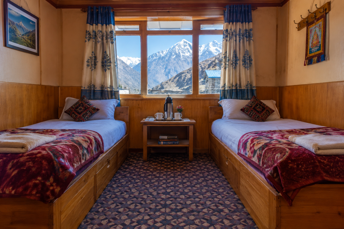 Everest base camp trek- tea house accommodation at dingboche