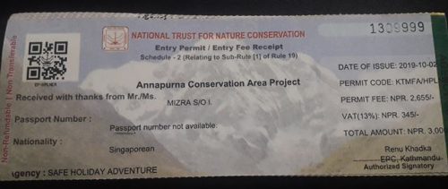 Annapurna Trek Permit 