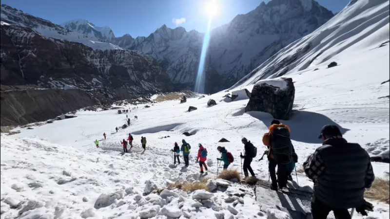 Returning from ABC to Pokhara