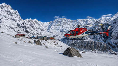 Annapurna base cam trek with helicopter return trip