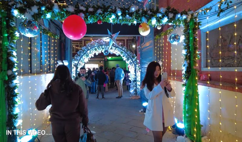 Festive Christmas celebration in Kathmandu Nepal with traditional culture