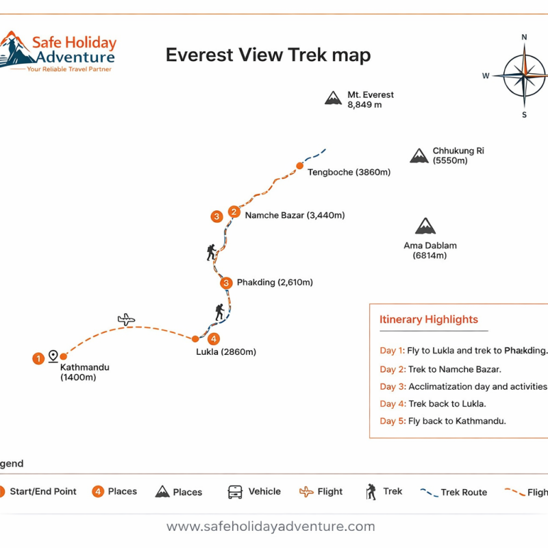 Everest View Trek Map