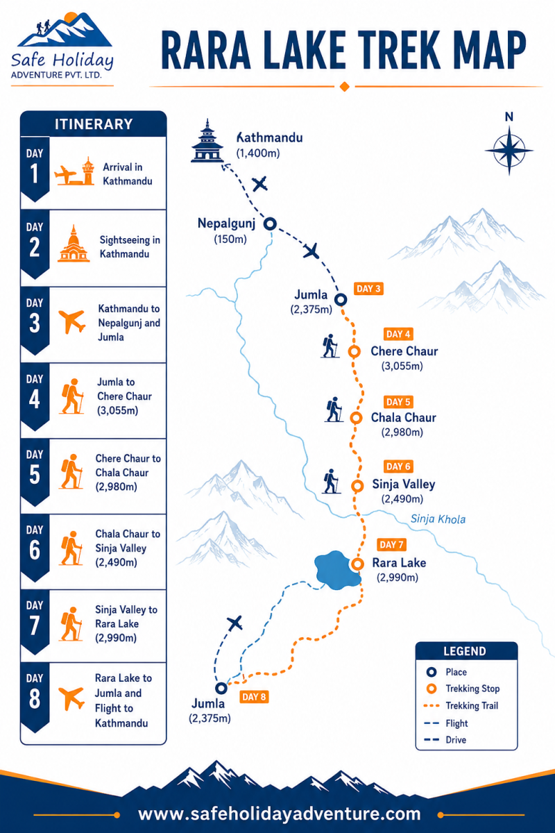 Rara Lake Map