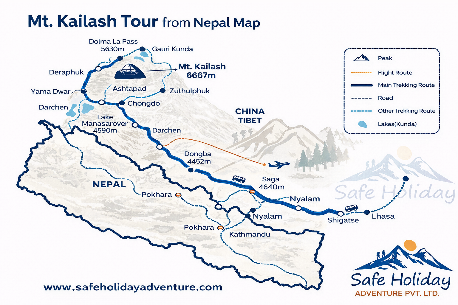 Mount Kailash Tour Map