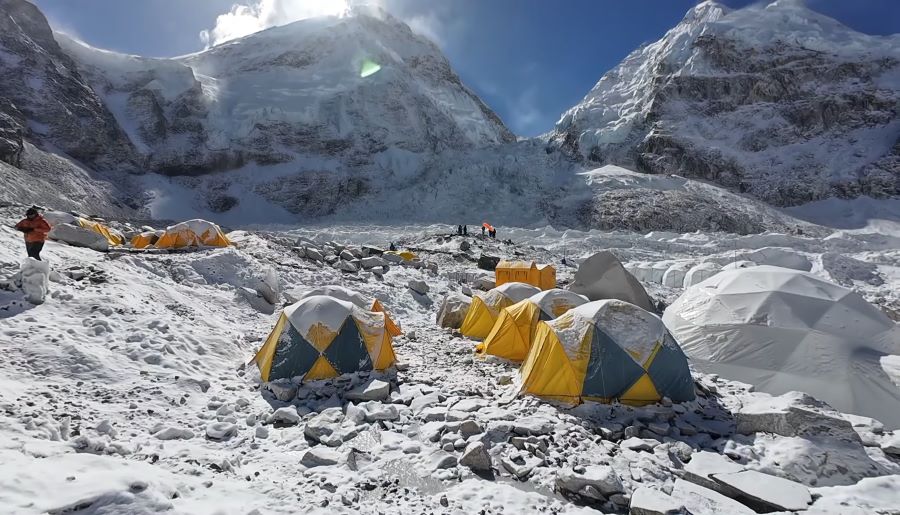 Sleeping at Everest base camp