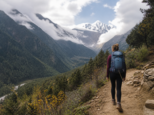 solo trekkers female in langtang valley