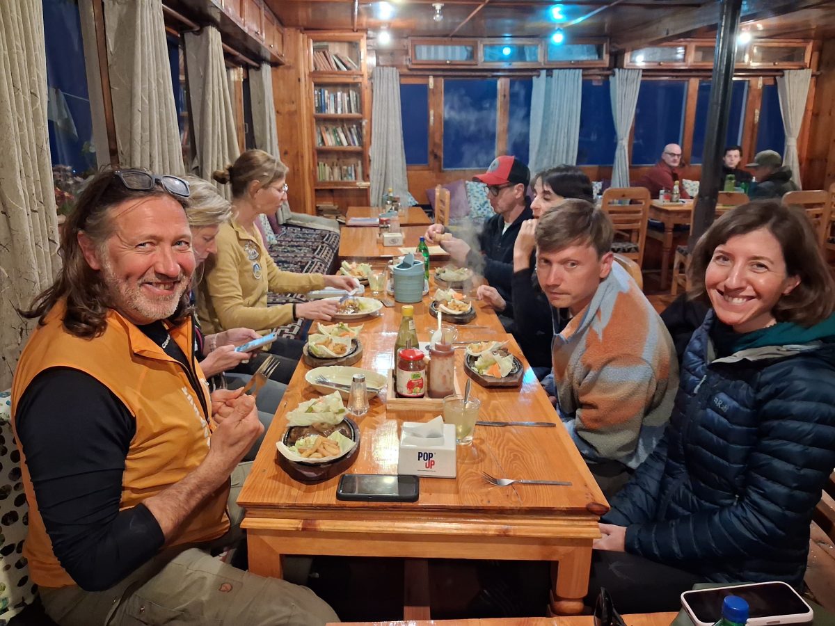 Healthy lunch served to trekkers at a mountain lodge on the Everest Base Camp Trail.